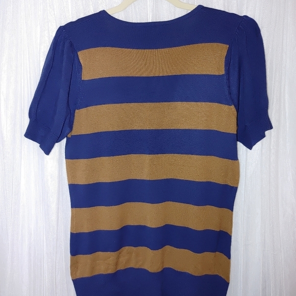 Twelve By Twelve Zip Up Long Short Sleeve Striped Sweater Size L - Picture 4 of 5